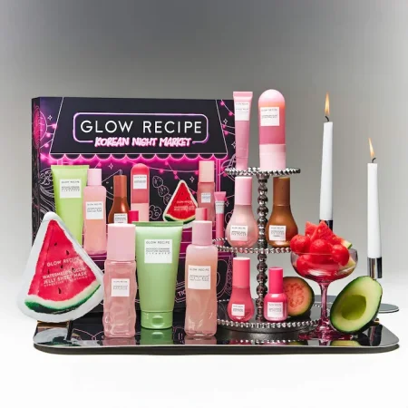Glow Recipe Skin Care Set - Korean Night Market - Limited Edition 10-Piece Gift Set with Full Size Skincare & Makeup Favorites
